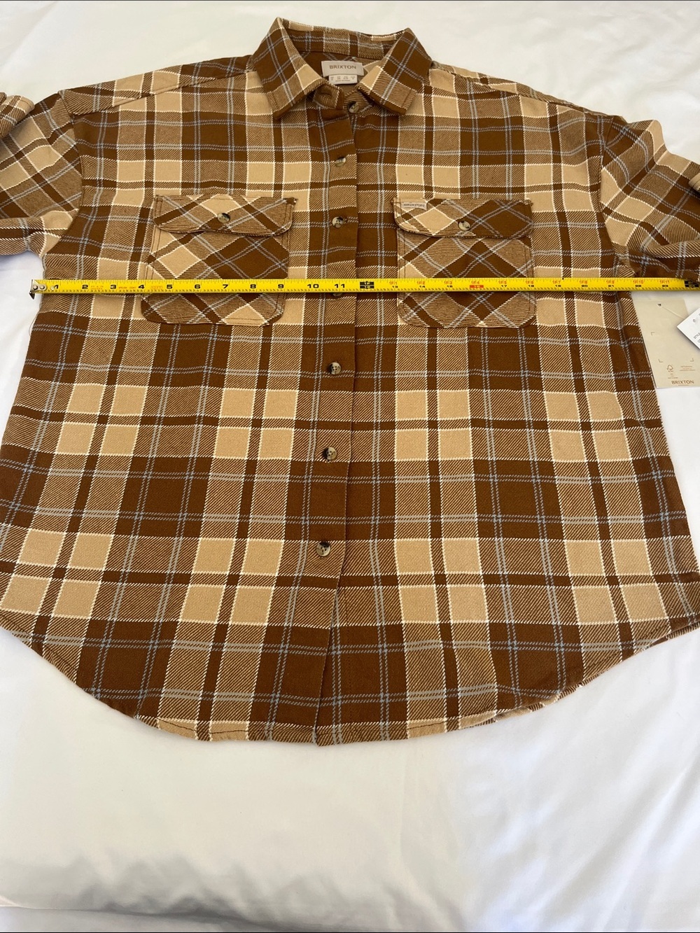 Brixton Brown, Cream & Tan Plaid Button-Down Shirt - Picture 5 of 14